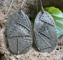 Load image into Gallery viewer, Textured Silver Earrings
