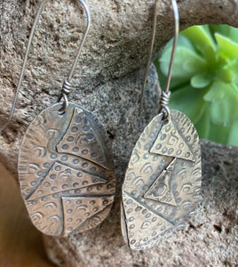 Textured Silver Earrings