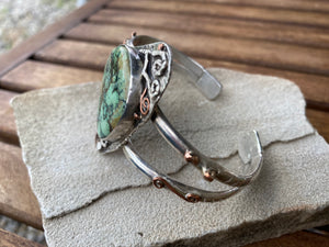 Variscite Gemstone Cuff Bracelet