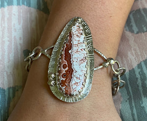 Crazy Lace Agate link bracelet