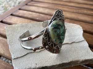 Variscite Gemstone Cuff Bracelet