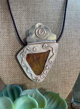 Load image into Gallery viewer, Petrified Cypress Wood &amp;Tiger Eye Pendant
