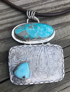 “Turquoise and Paisley” Pendant