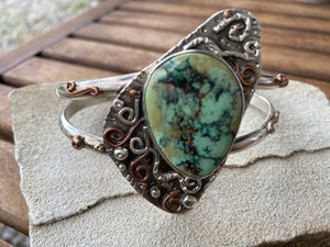 Variscite Gemstone Cuff Bracelet